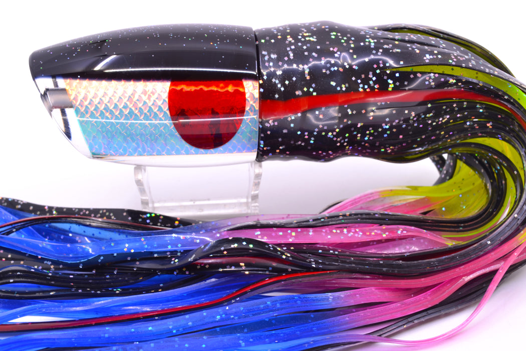 TANTRUM Lures Rainbow Scale Black Back Kona Cut XL Bandit 14" 14.5oz Skirted Black/Rainbow