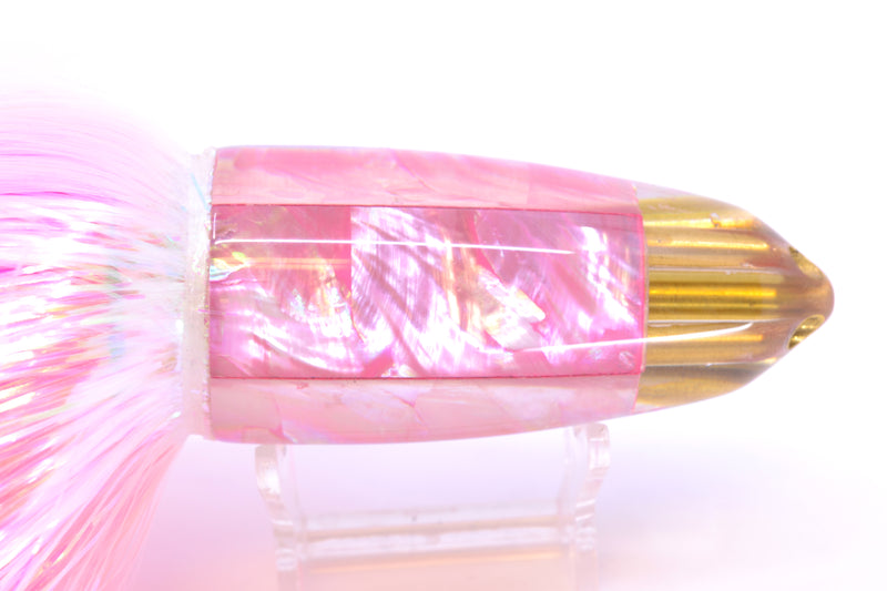 Koya Lures Pink MOP 4-Hole AK Bullet 12" 14.5oz EZ Flash White/Pink