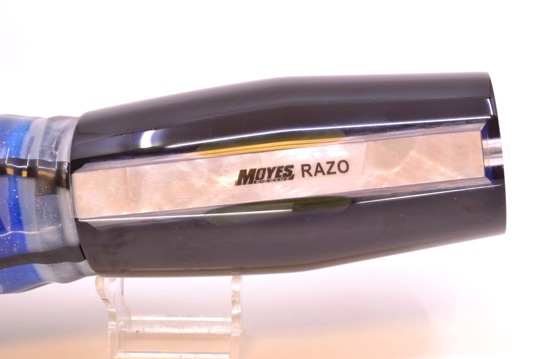 Moyes Lures Skipjack Paua-MOP Black-Purple Back Razo Teaser 16" 29oz Skirted GZE