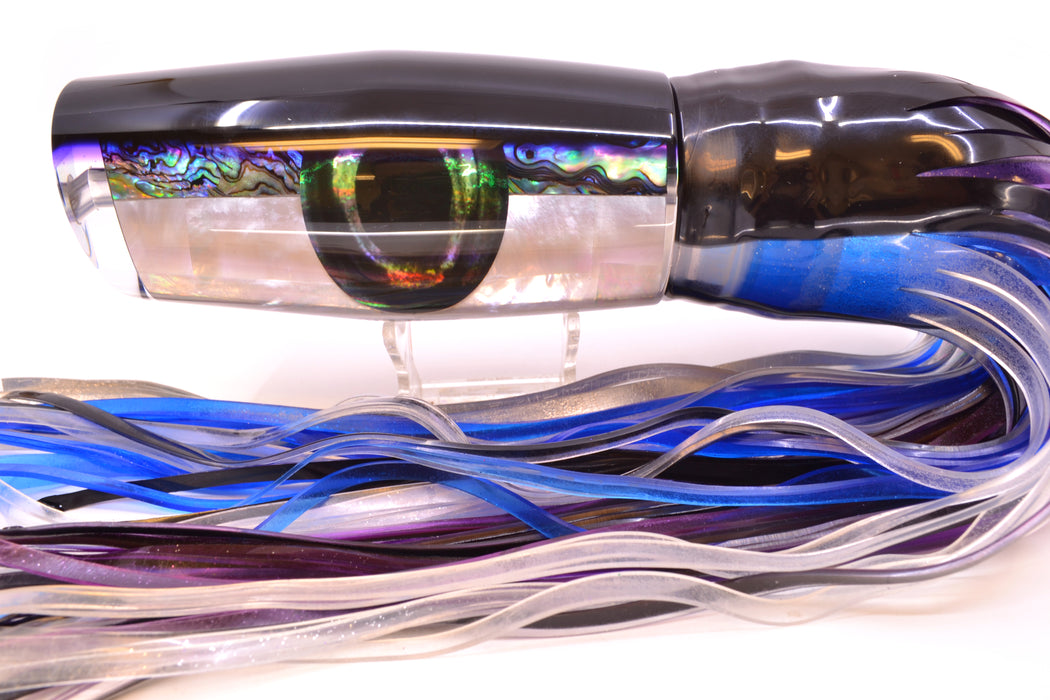 Moyes Lures Skipjack Paua-MOP Black-Purple Back Razo Teaser 16" 29oz Skirted GZE
