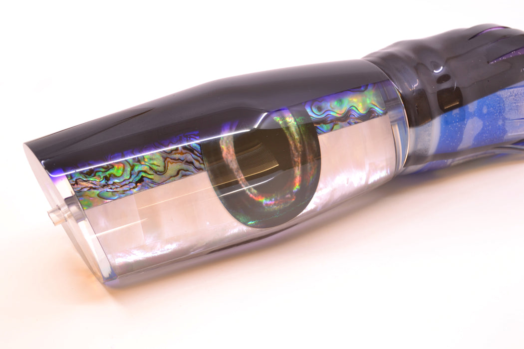 Moyes Lures Skipjack Paua-MOP Black-Purple Back Razo Teaser 16" 29oz Skirted GZE