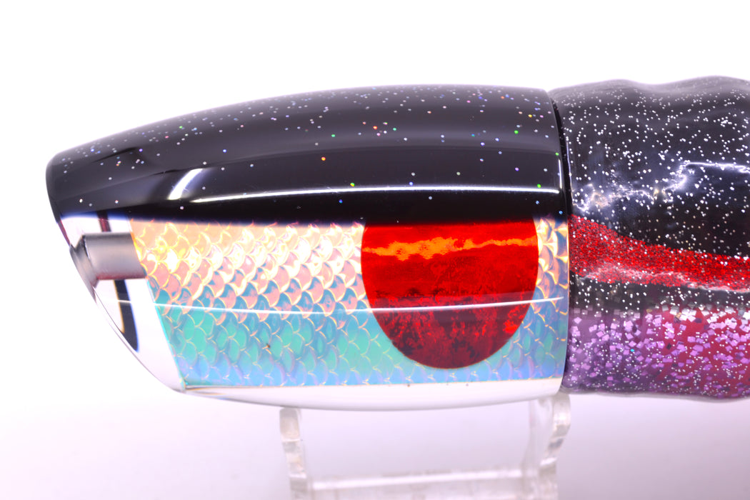 TANTRUM Lures Rainbow Scale Black Back Kona Cut XL Bandit 14" 14.5oz Skirted Black-Purple