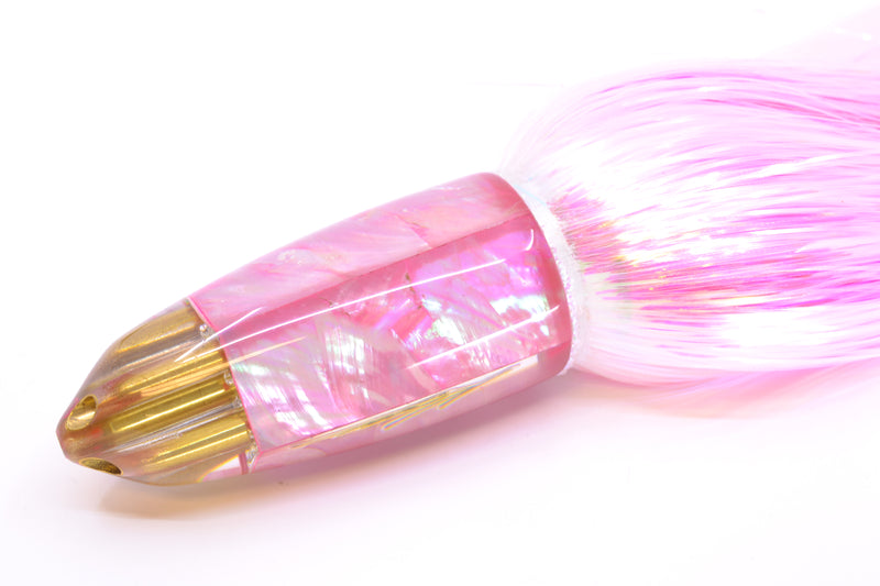 Koya Lures Pink MOP 4-Hole AK Bullet 12" 14.5oz EZ Flash White/Pink