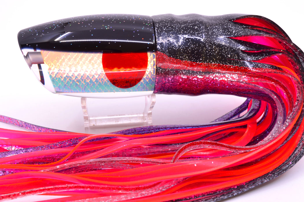 TANTRUM Lures Rainbow Scale Black Back Kona Cut XL Bandit 14" 14.5oz Skirted Black-Purple