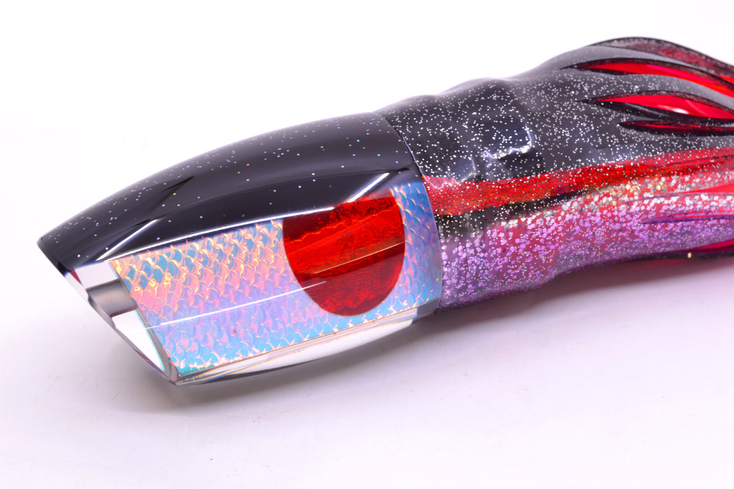 TANTRUM Lures Rainbow Scale Black Back Kona Cut XL Bandit 14" 14.5oz Skirted Black-Purple