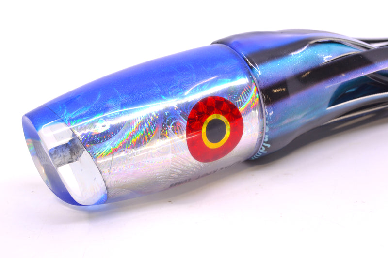 Jackpot Lures Silver Rainbow Blue Back Cameltoe 14" 10.6oz Fire Tailz Vinyl Skipjack
