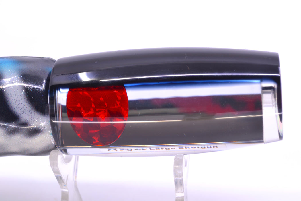 Moyes Lures Clear Mirrored Black Back Red Eyes Large Shotgun 12" 7.8oz FT Vinyl Wahoo GZE