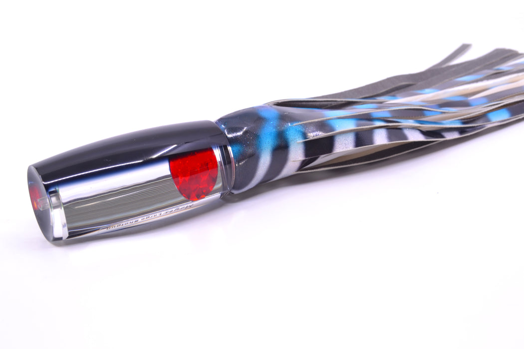 Moyes Lures Clear Mirrored Black Back Red Eyes Large Shotgun 12" 7.8oz FT Vinyl Wahoo GZE
