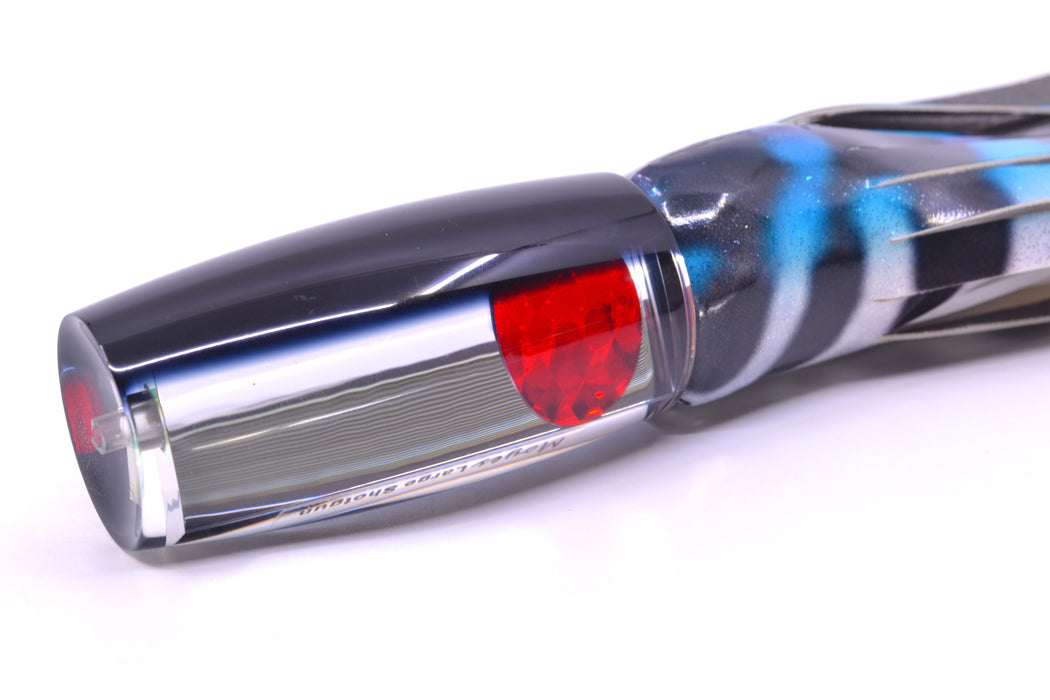 Moyes Lures Clear Mirrored Black Back Red Eyes Large Shotgun 12" 7.8oz FT Vinyl Wahoo GZE