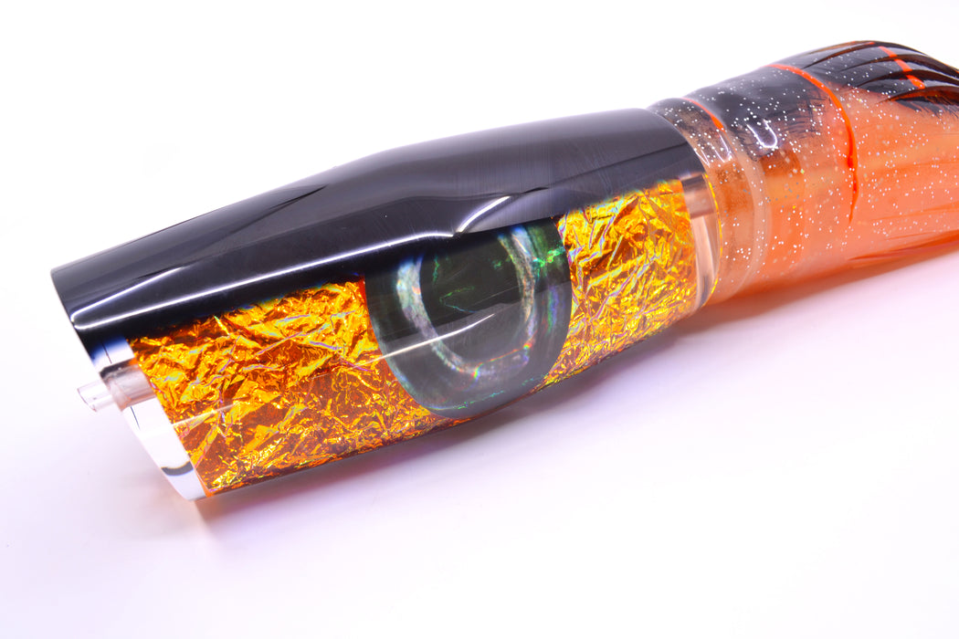 Moyes Lures Orange Dichro Black Back Razo Teaser 16" 29oz Skirted Root Beer-Petrolero GZE