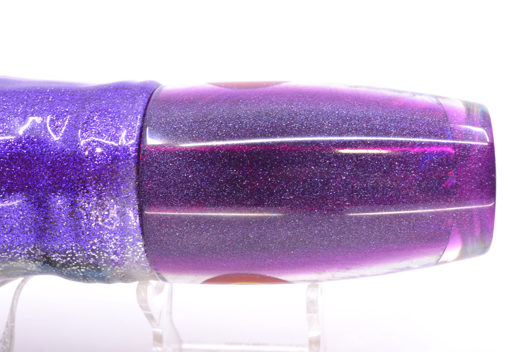 Jackpot Lures Silver Rainbow Swirl Purple Back Cameltoe 14" 10.7oz Skirted Purple-Silver