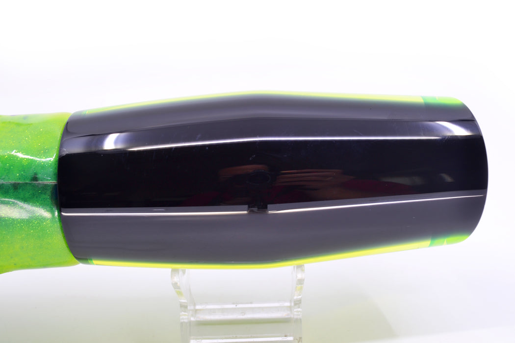 Moyes Lures Chartreuse MOP Black Back Taxi Eyes Razo Teaser 16" 26oz FT Vinyl Mahi GZE