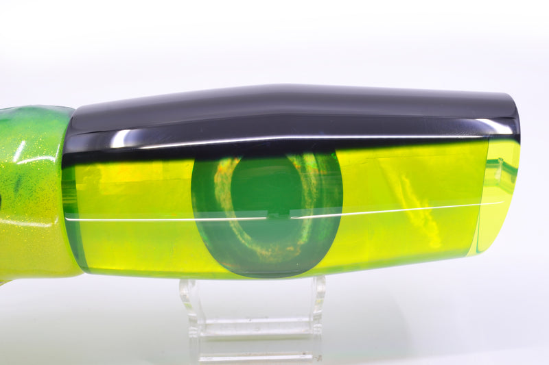 Moyes Lures Chartreuse MOP Black Back Taxi Eyes Razo Teaser 16" 26oz FT Vinyl Mahi