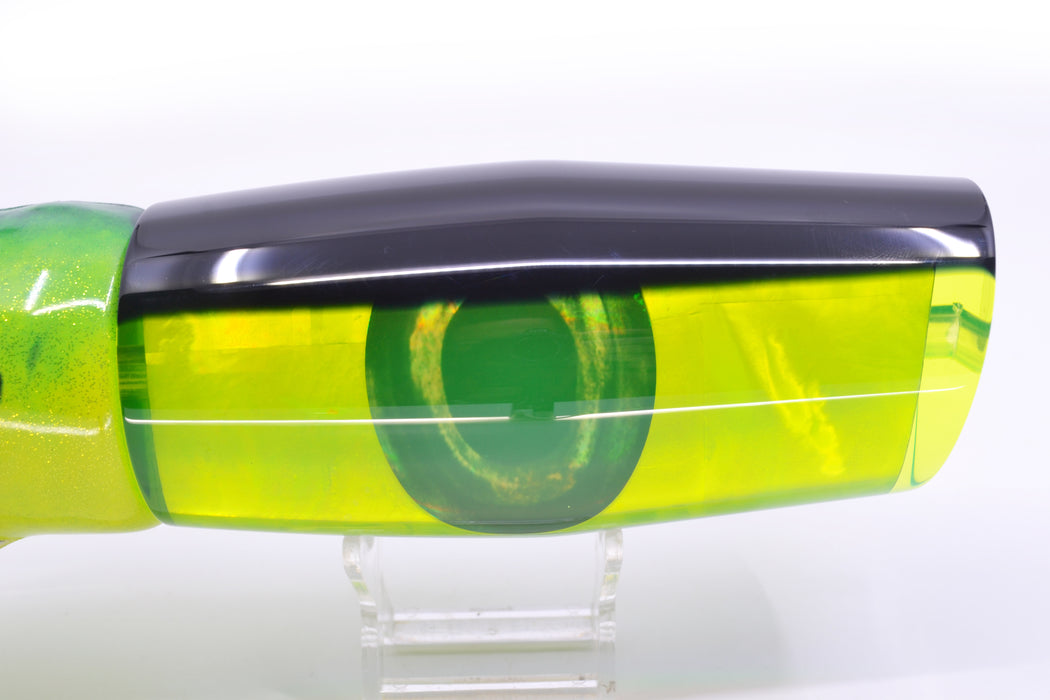 Moyes Lures Chartreuse MOP Black Back Taxi Eyes Razo Teaser 16" 26oz FT Vinyl Mahi GZE