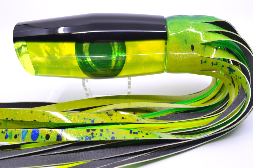 Moyes Lures Chartreuse MOP Black Back Taxi Eyes Razo Teaser 16" 26oz FT Vinyl Mahi GZE