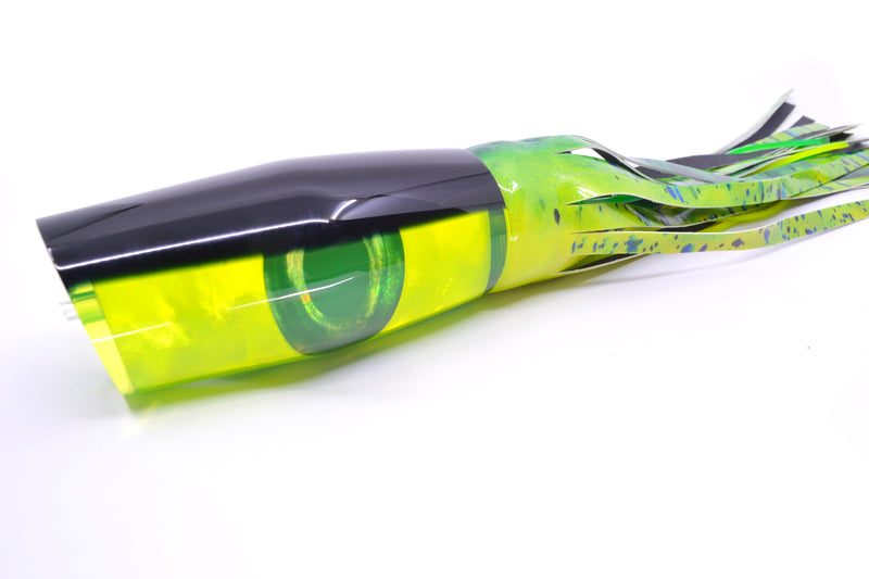 Moyes Lures Chartreuse MOP Black Back Taxi Eyes Razo Teaser 16" 26oz FT Vinyl Mahi