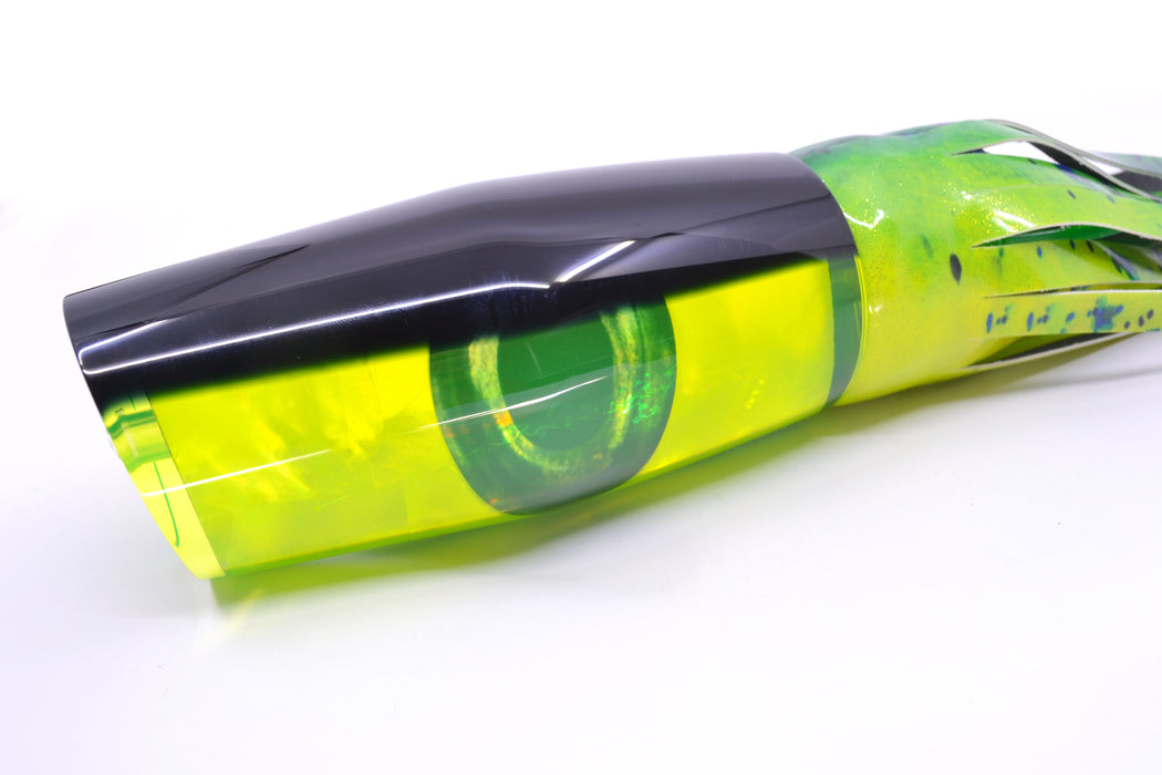 Moyes Lures Chartreuse MOP Black Back Taxi Eyes Razo Teaser 16" 26oz FT Vinyl Mahi GZE