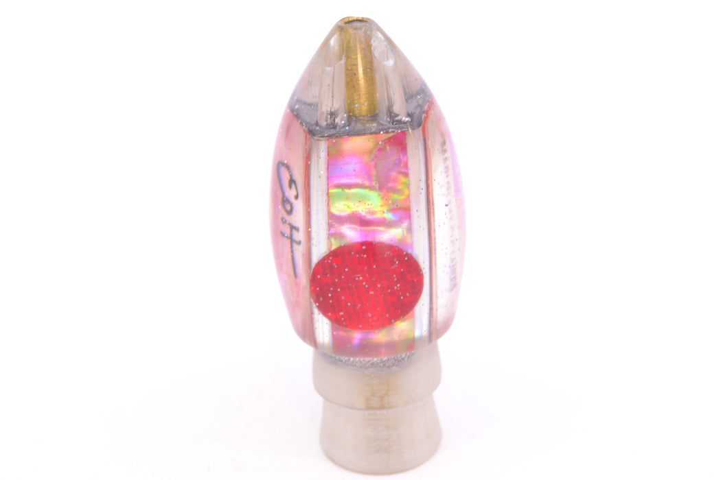 Marlin Magic Lures Pink MOP Red Eyes 4-Hole Teardrop AP Bullet 7" 2oz