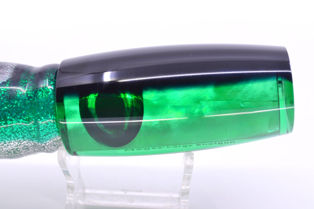 Moyes Lures Green MOP Black Back Large Shotgun 12" 7.8oz Skirted Green Aurora GZE