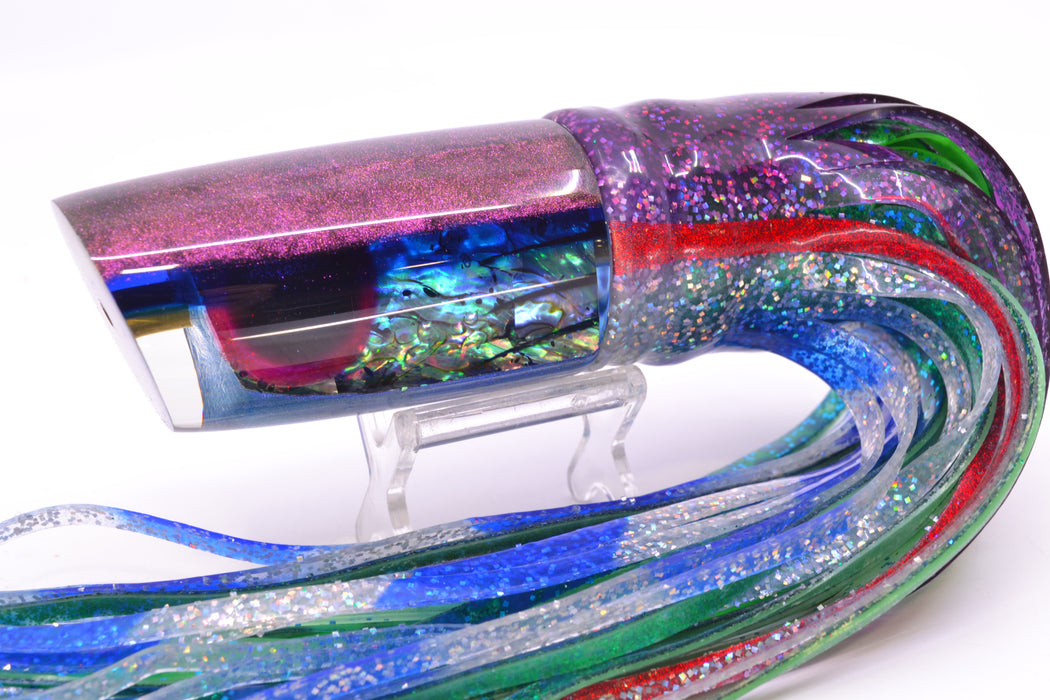 Ali'i Kai Lures "Skipjack" Blue-Purple Abalone Purple-Blue Back Nifty 50 14" 6.5oz Skirted