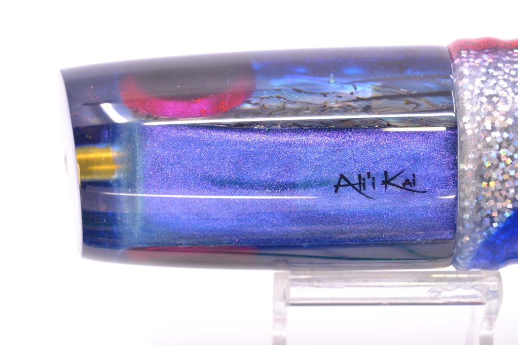 Ali'i Kai Lures "Skipjack" Blue-Purple Abalone Purple-Blue Back Nifty 50 14" 6.5oz Skirted