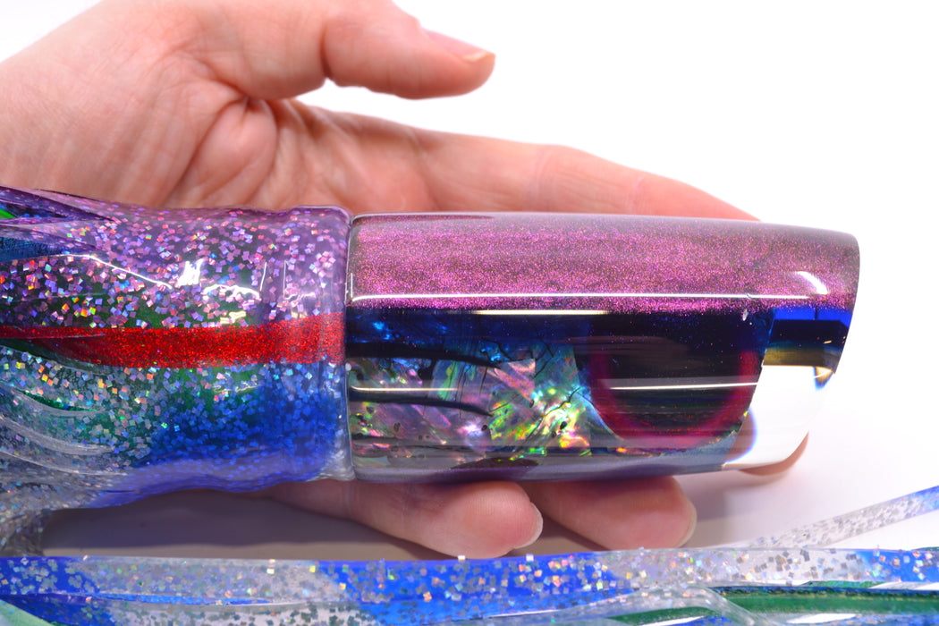 Ali'i Kai Lures "Skipjack" Blue-Purple Abalone Purple-Blue Back Nifty 50 14" 6.5oz Skirted