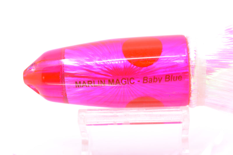 Marlin Magic Pink Starburst Red Eyes 4-Hole Baby Blue Jet 9" 8.7oz Strobez White/Pink