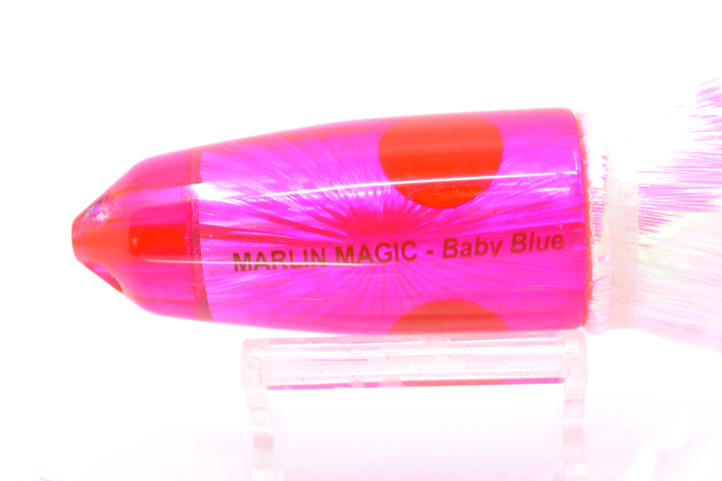 Marlin Magic Pink Starburst Red Eyes 4-Hole Baby Blue Jet 9" 8.7oz Strobez White/Pink