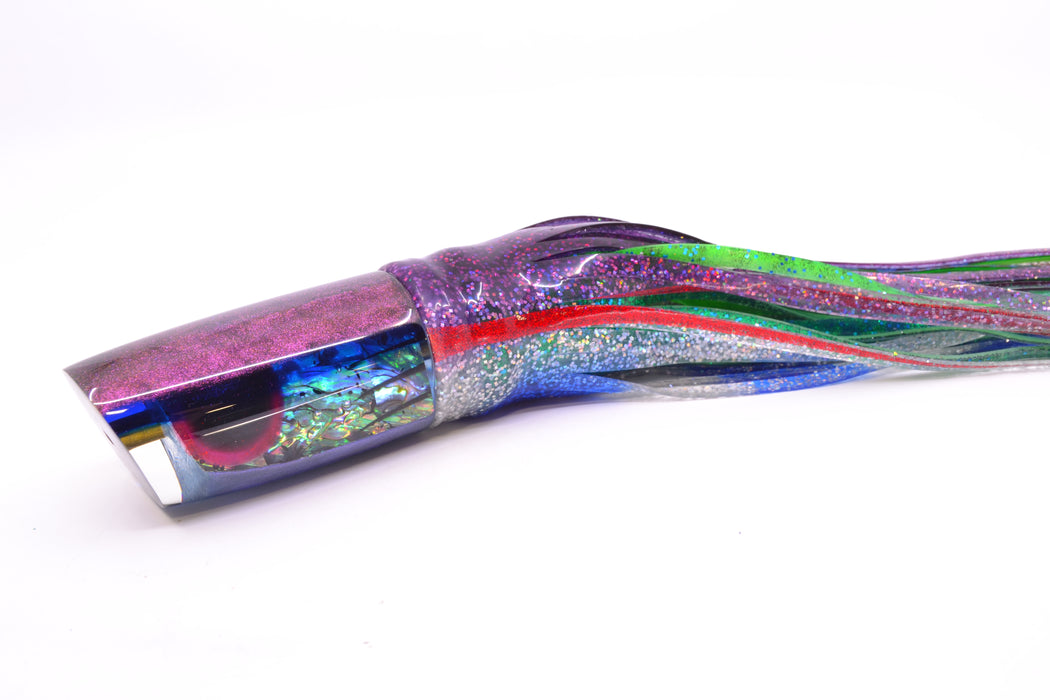 Ali'i Kai Lures "Skipjack" Blue-Purple Abalone Purple-Blue Back Nifty 50 14" 6.5oz Skirted