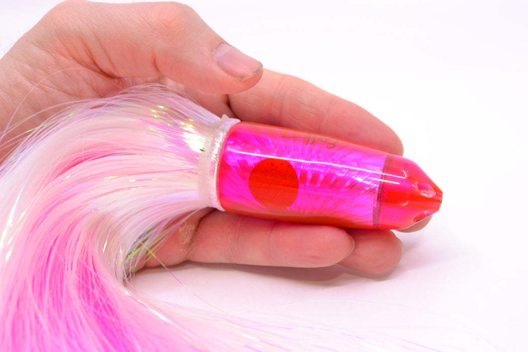 Marlin Magic Pink Starburst Red Eyes 4-Hole Baby Blue Jet 9" 8.7oz Strobez White/Pink