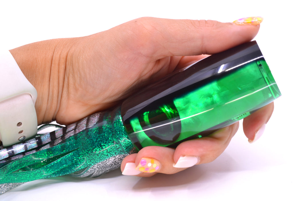 Moyes Lures Green MOP Black Back Large Shotgun 12" 7.8oz Skirted Green Aurora GZE