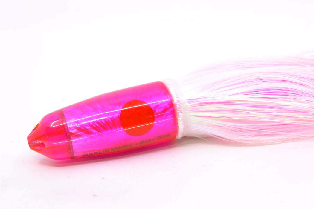 Marlin Magic Pink Starburst Red Eyes 4-Hole Baby Blue Jet 9" 8.7oz Strobez White/Pink