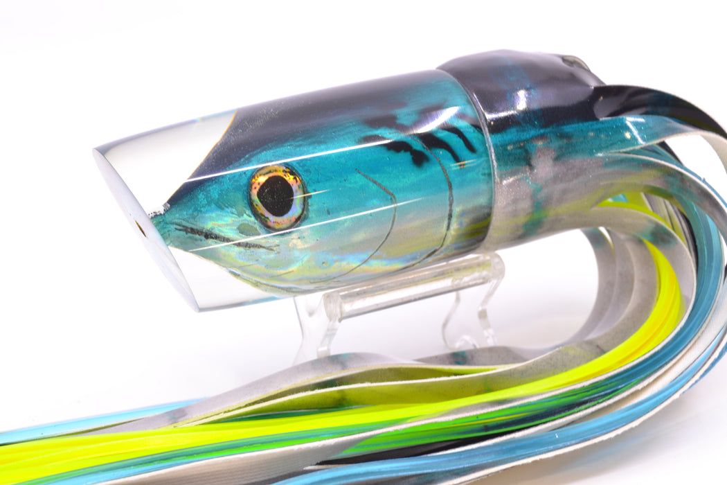 bonito fishing lures Ali'i Kai Black-Turquoise-Silver Fish Head Yakuza 14" 10oz FT Vinyl Blue Drip Zuris new Bonita boats our patented color change technology on the top of the bait and a smooth scale pattern on the sides Bonito and False Albacore Lures