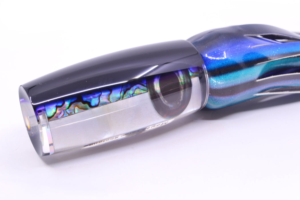 Moyes Lures Skipjack Paua-MOP Black-Purple Back Large Shotgun 12" 7.8oz FT Vinyl GZE