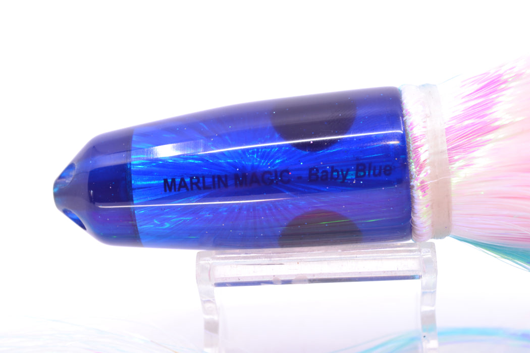 Marlin Magic Blue Starburst Red Eyes 4-Hole Baby Blue Jet 9" 8.7oz Strobez Ice Blue-White
