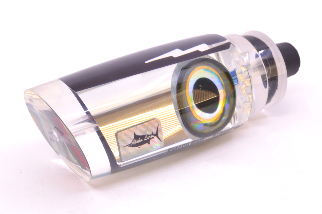 Aloha Lures Clear Mirrored Black Aurora Back SuperSmash Bait 16" 14.6oz