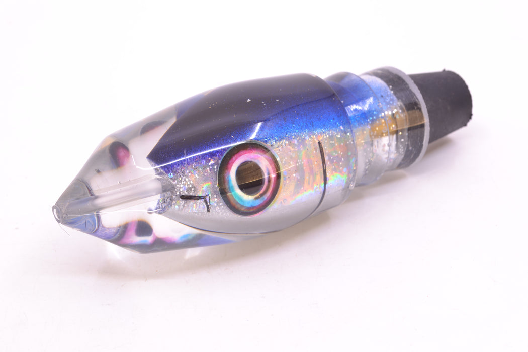 Aloha Lures Silver Rainbow Black-Blue Back "Scared $#!Tless" Deep Six 12" 7.8oz