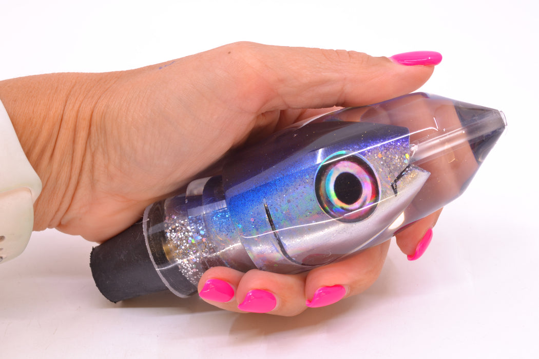 Aloha Lures Silver Rainbow Black-Blue Back "Scared $#!Tless" Deep Six 12" 7.8oz