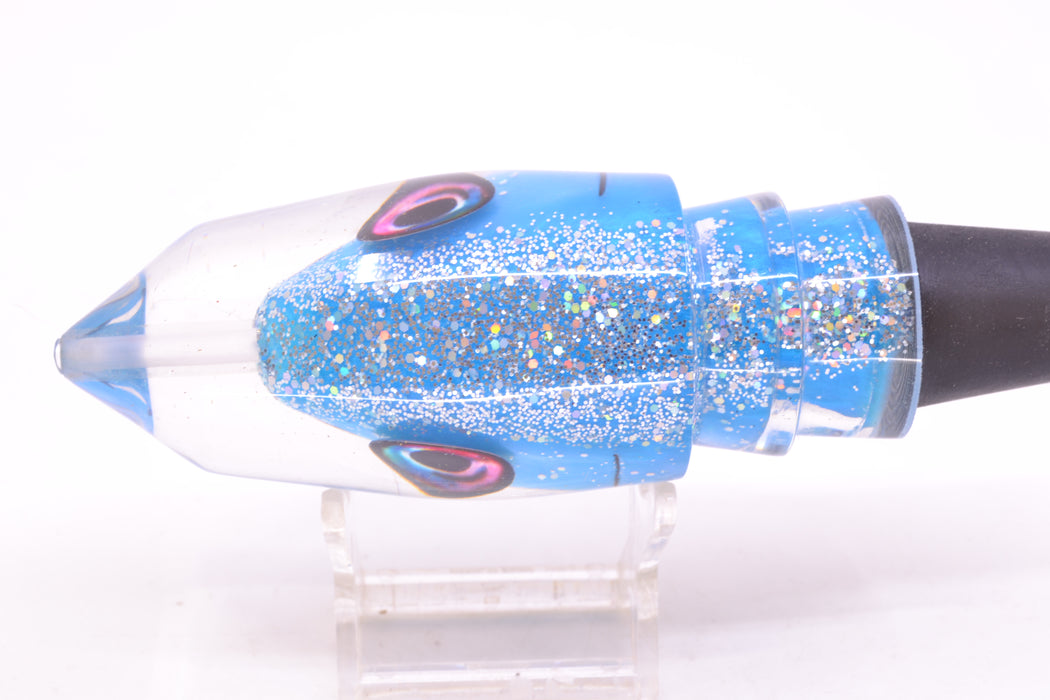 Aloha Lures Blue with Silver Glitter Back & Belly "Scared $#!Tless" Deep Six 12" 7.8oz