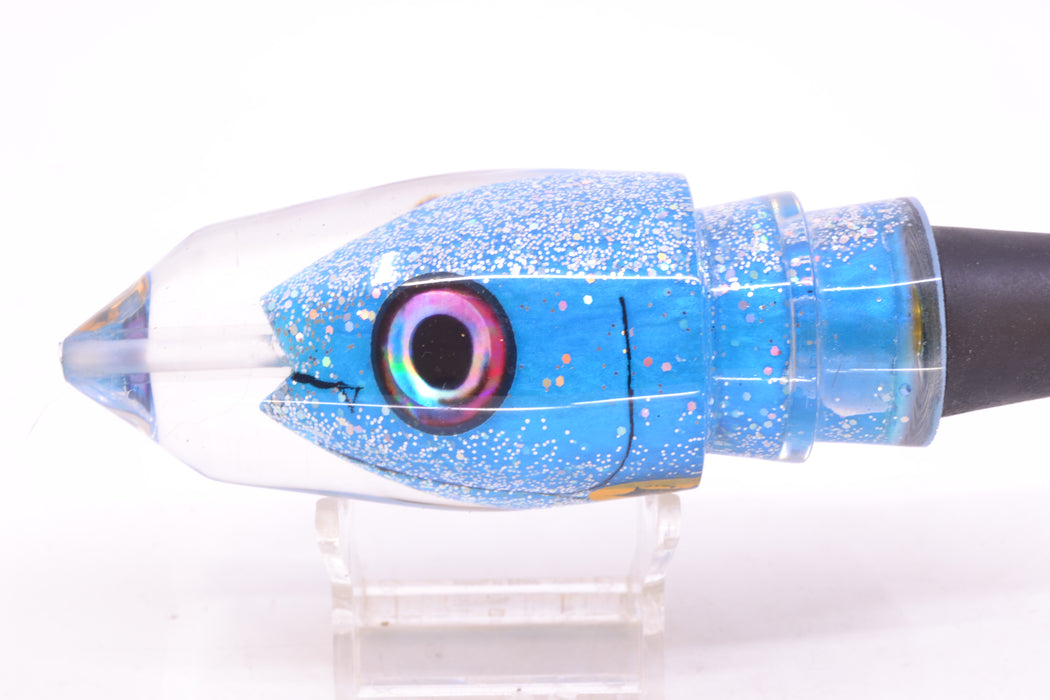 Aloha Lures Blue with Silver Glitter Back & Belly "Scared $#!Tless" Deep Six 12" 7.8oz