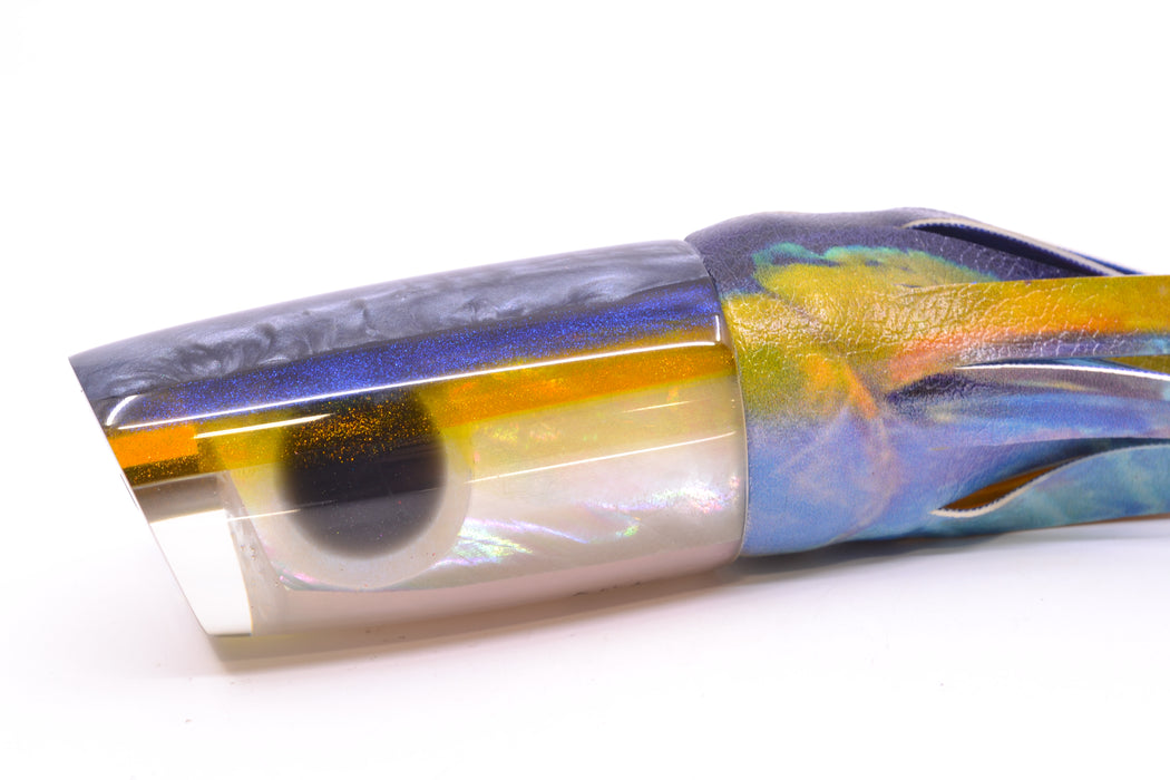 Ali'i Kai Lures White MOP Gray-Blue-Yellow Back Nifty 50 14" 9oz ALV Vinyl Yellowfin