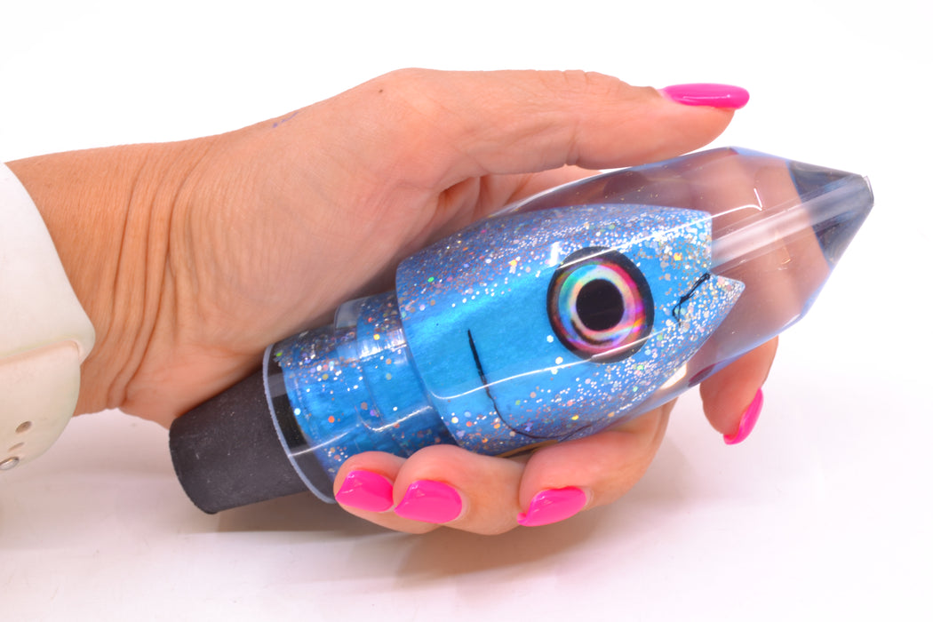 Aloha Lures Blue with Silver Glitter Back & Belly "Scared $#!Tless" Deep Six 12" 7.8oz