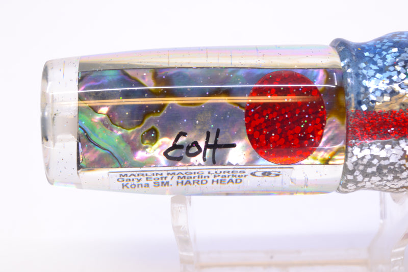 Marlin Magic Blue-Purple Abalone Red Eyes Small Hard Head 9" 3.3oz Skirted Evil