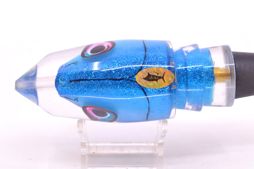 Aloha Lures Blue with Blue Glitter Back & Belly "Scared $#!Tless" Deep Six 12" 7.8oz