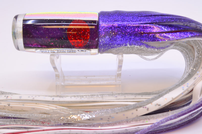 Marlin Magic Purple MOP Red Eyes Small Hard Head 9" 3.3oz Skirted Purple-Silver