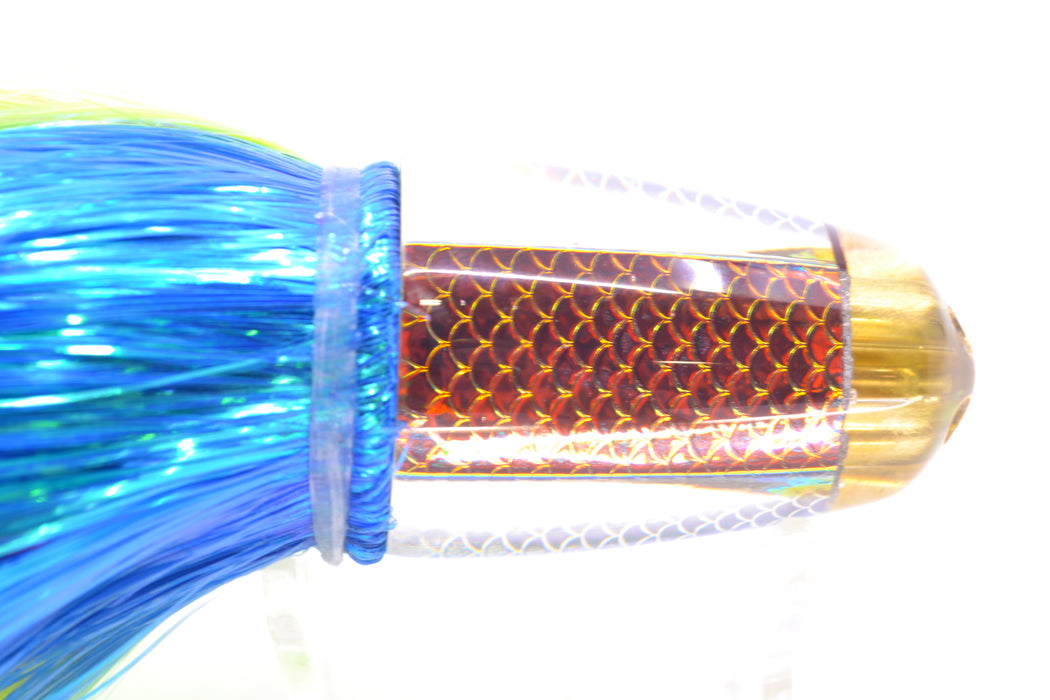 Koya Lures Rainbow Scale 1/4" Jet Clean Sweep Bullet 10" 7oz Strobez Royal Blue-Green GZE
