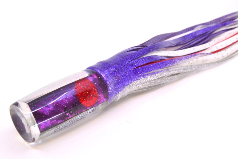 Marlin Magic Purple MOP Red Eyes Small Hard Head 9" 3.3oz Skirted Purple-Silver
