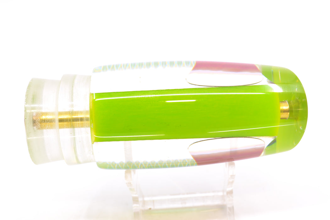 Koya Lures Lime Green Rainbow Scale Medium Poi Dog 14" 7.5oz