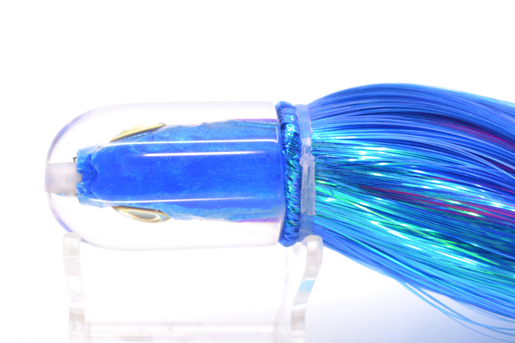 Aloha Lures Blue-Ice Blue Back Purple Fins Magic Malolo 9" 4oz Strobez Royal Blue-Ice Blue