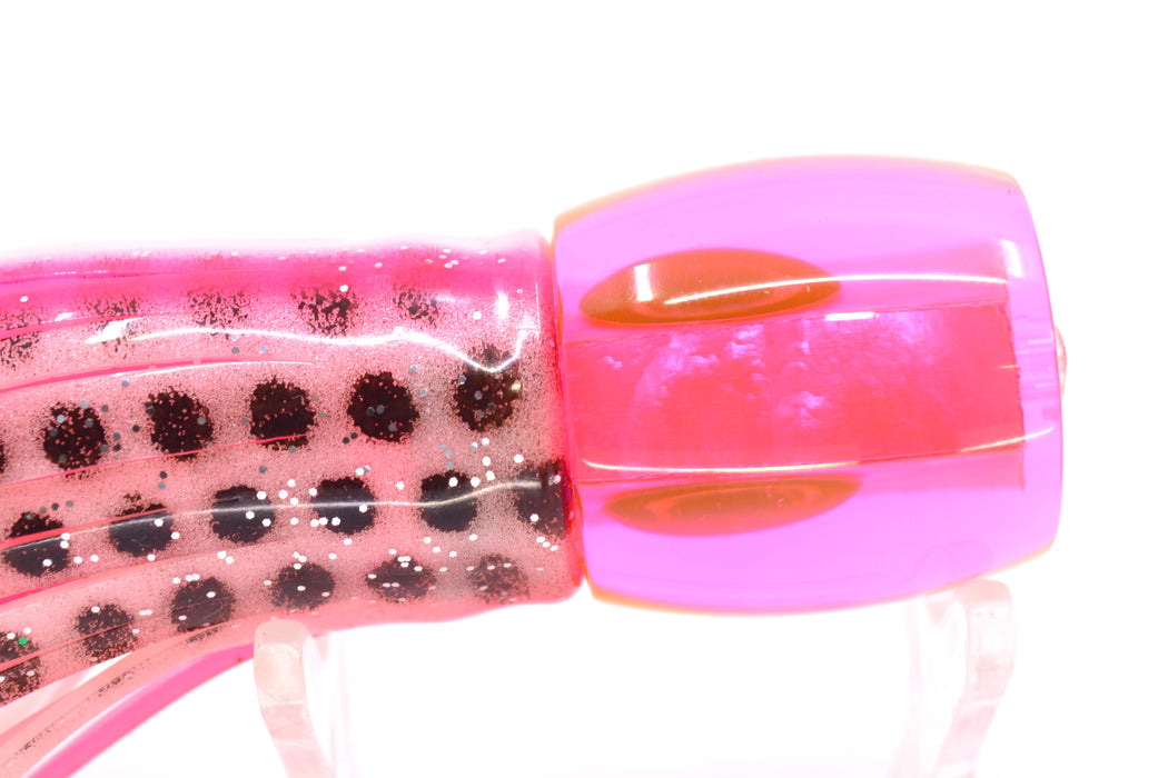 Moyes Lures Pink MOP Taxi Eyes Large Tang 9" 3oz Skirted White-Black Dots-Pink Line